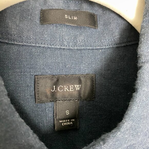 J Crew Baird McNutt Irish Linen Button Down Shirt Mens Small Blue Long Sleeves - Picture 3 of 6